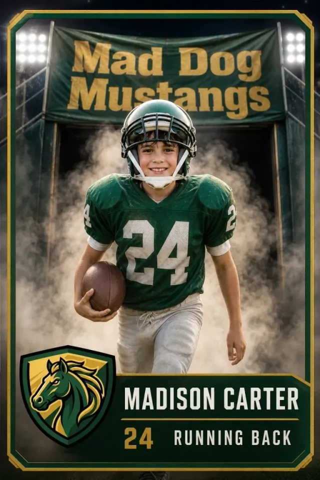 Animated Friday night football graphic