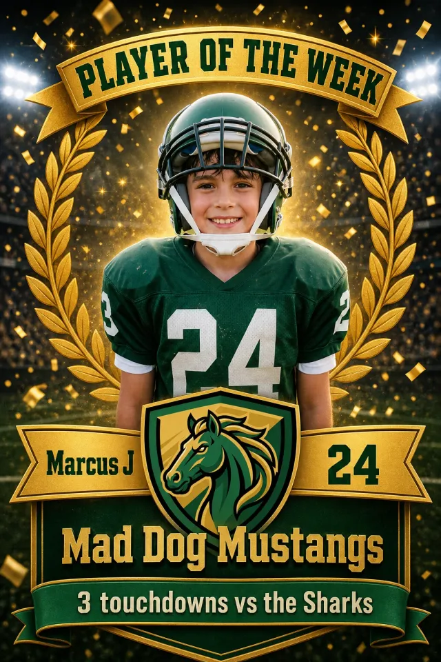 Custom player of the week graphic