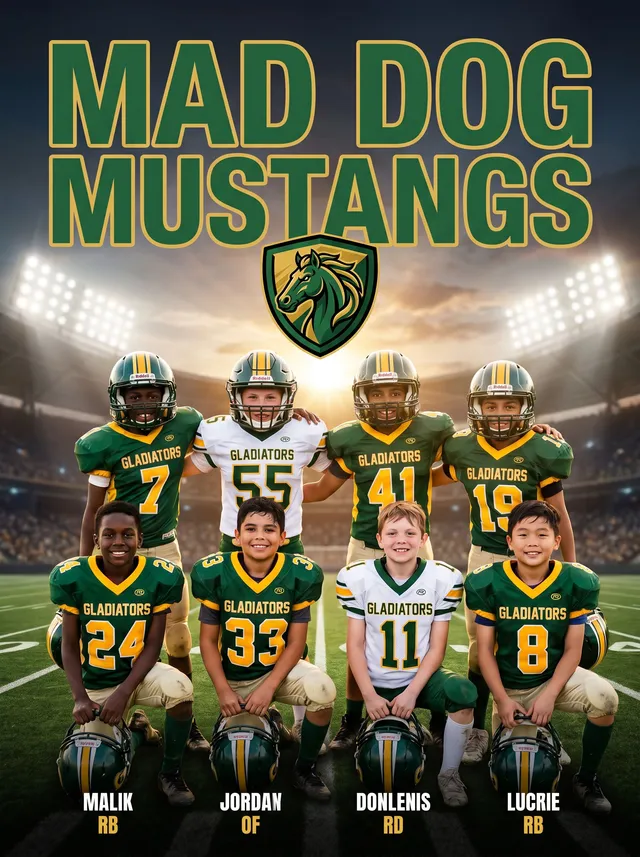 Custom youth football team portrait